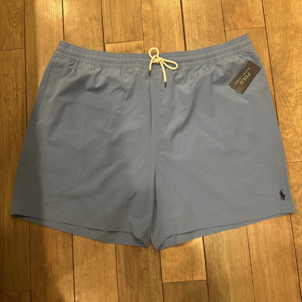 Polo Ralph Lauren Mens 4XB Traveler Swim Bottom Trunks Bathing Suit Blue Shorts